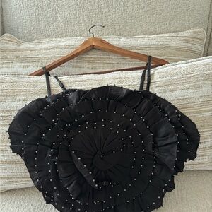 H&M Black Tank Top with Embellishments, never worn before,perfect for summer!